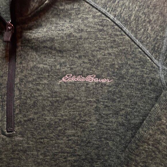 Eddie‎ Bauer Men XL Green Radiator Fleece 1/4 Zip Pullover Jacket Outerwear - Picture 3 of 8